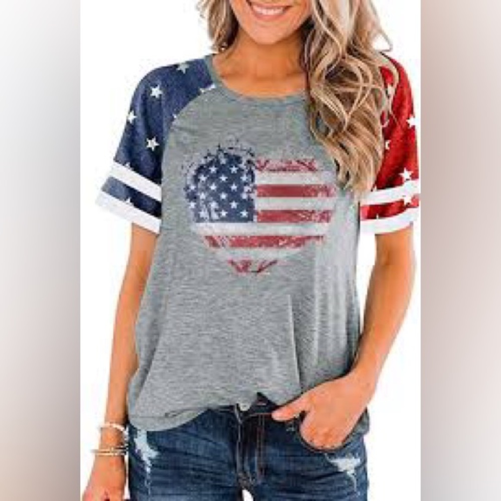 Gray Cotton Blend Top